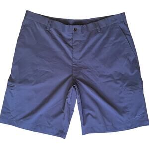 NIKE Golf Athletic Chino Shorts Mens 40x10 Blue Flat Front Stretch Performance